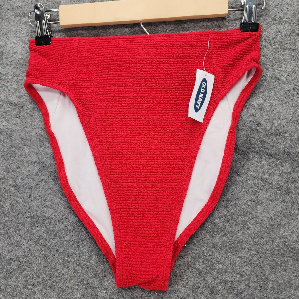 Old Navy Bikini Bottom Womens XS High Leg Red Swimwear